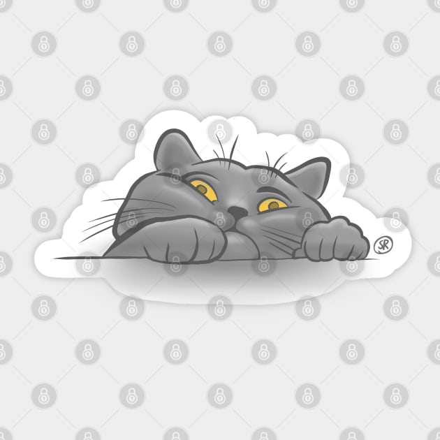 Curious cat Sticker by oscarsanchez